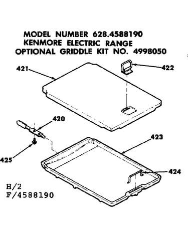 Optional griddle kit no. 4998050