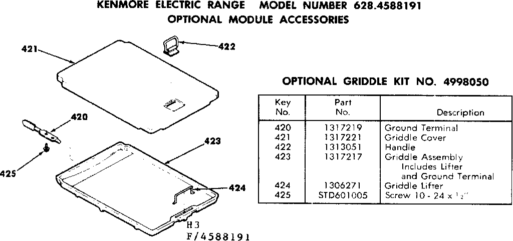 GRIDDLE KIT NO 4998050