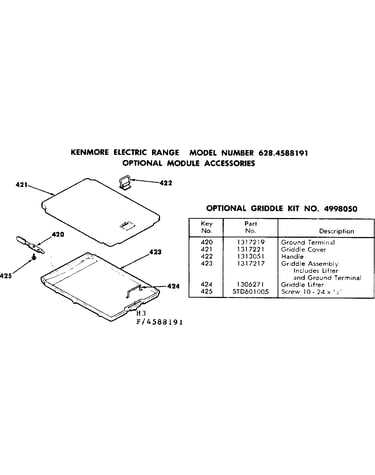 Griddle kit no 4998050