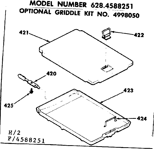 Optional griddle kit no. 4998050