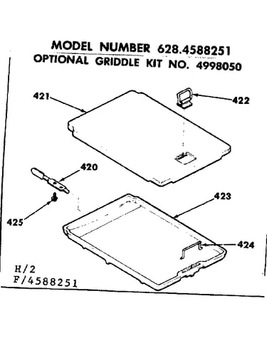 Optional griddle kit no. 4998050