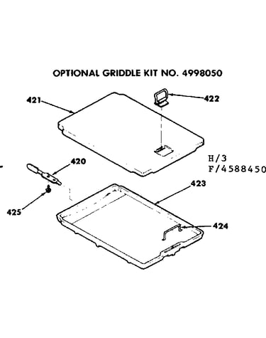 Optional griddle kit no. 4998050