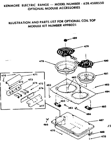 Optional coil top module kit