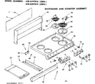 Kenmore 6286197810 backguard and cooktop assembly diagram