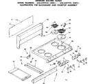 Kenmore 6286197910 backguard and cooktop assembly diagram