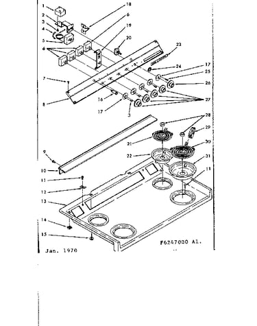 Backguard and cooktop assembly