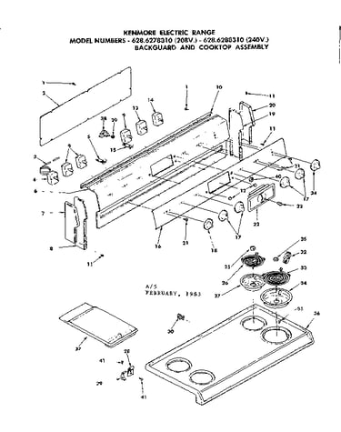 Backguard and cooktop assembly