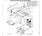 Kenmore 6286327260 backguard and cooktop assembly diagram