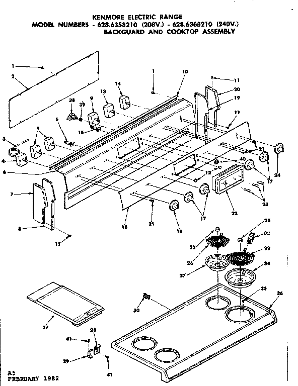 Backguard and cooktop assembly