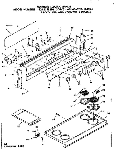 Backguard and cooktop assembly