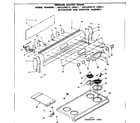 Kenmore 6286398210 backguard and cooktop assembly diagram