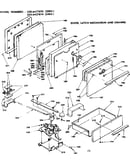 Door, latch mechanism and drawer
