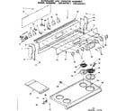 Kenmore 6286447811 backguard and cooktop assembly diagram