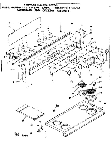 Backguard and cooktop assembly
