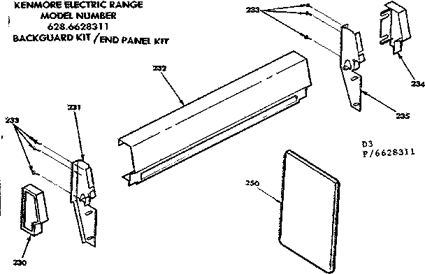 Optional backguard kit/end panel kit