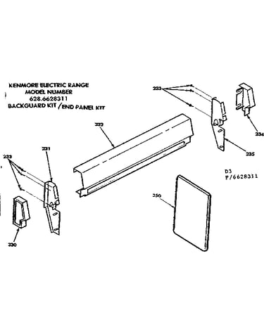 Optional backguard kit/end panel kit