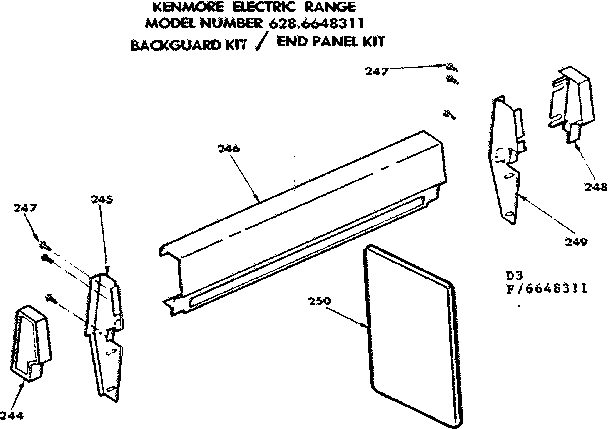 Optional backguard kit/end panel kit
