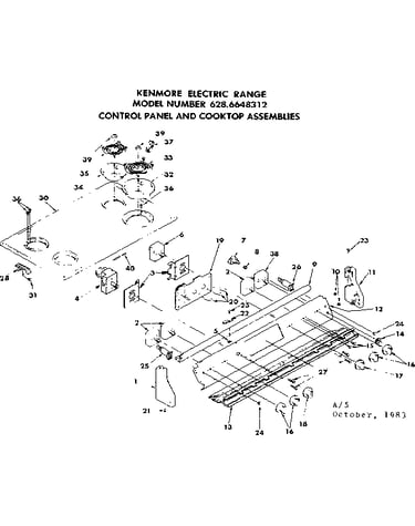 Control panel and cooktop assemblies