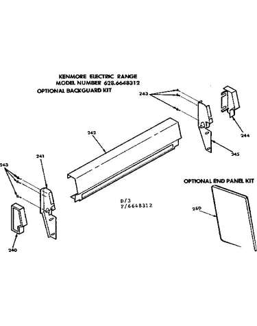 Optional backguard kit/end panel kit