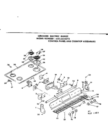 Control panel and cooktop assemblies