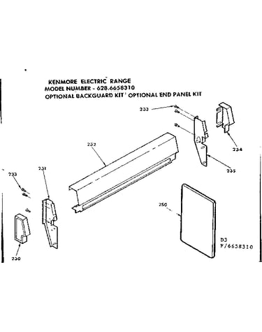 Optional backguard kit and also optional end panel kit