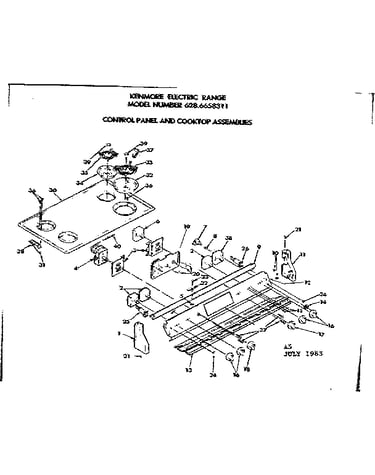 Control panel & cooktop assemblies