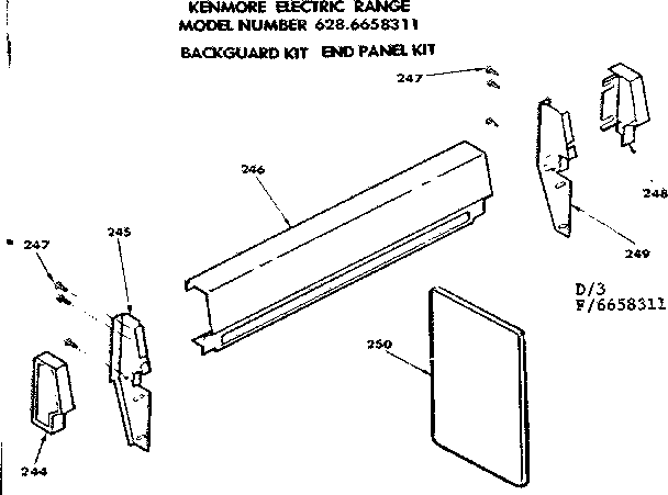 Optional backguard kit/optional end panel kit