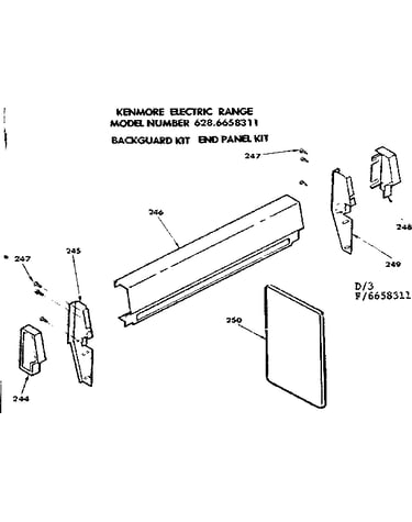 Optional backguard kit/optional end panel kit