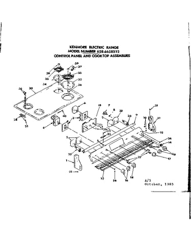 Control panel and cooktop assemblies