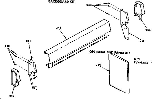 Optional backguard kit/end panel kit