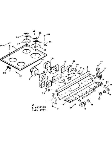 Control panel and cooktop assemblies