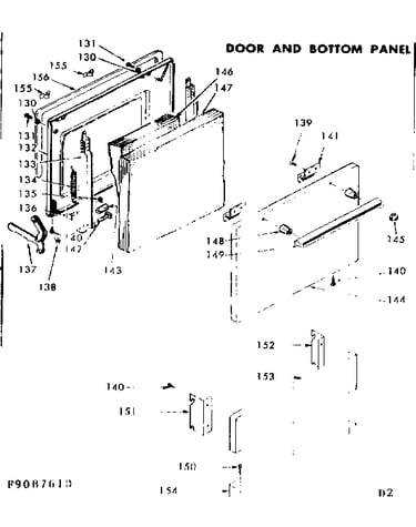 Door and bottom panel