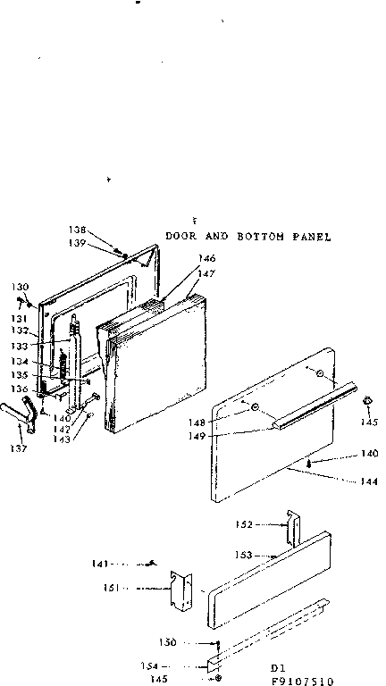 Door and bottom panel