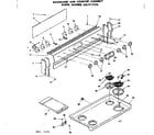 Kenmore 6289117910 backguard and cooktop assembly diagram