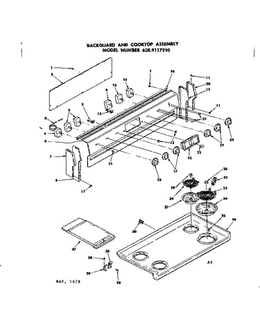 Backguard and cooktop assembly