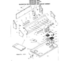 Kenmore 6289217540 backguard and cooktop assembly diagram