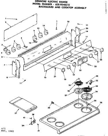 Backguard and cooktop assembly