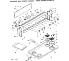 Kenmore 6289307710 backguard and cooktop assembly diagram