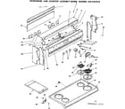 Kenmore 6289367810 backguard and cooktop assembly diagram