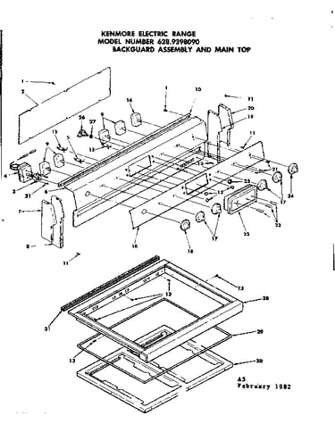 Backguard assembly and main top