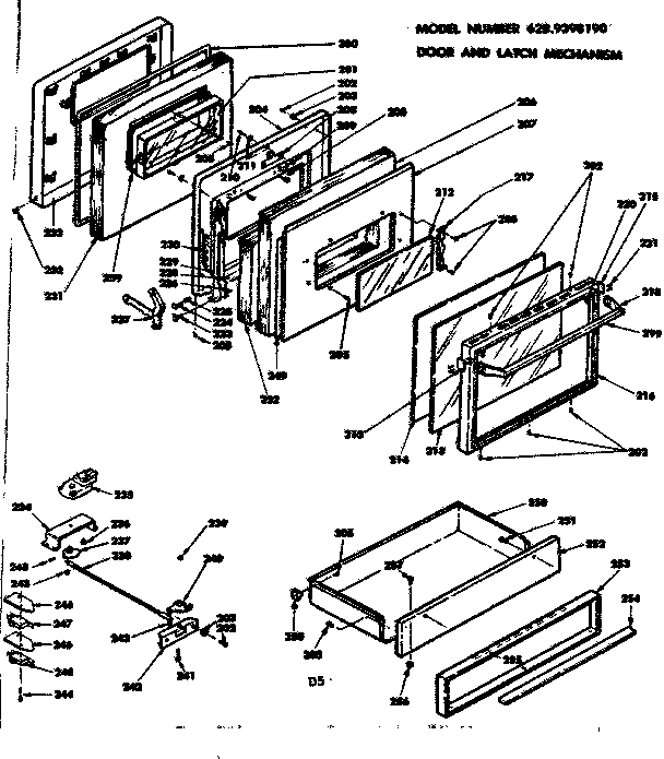 Door and latch mechanism