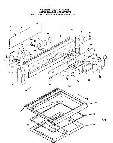Backguard assembly and main top