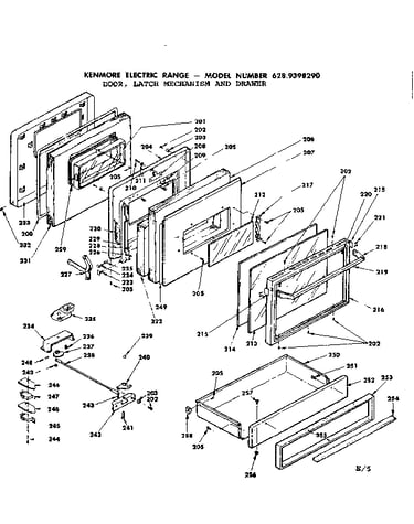 Door latch mechanism and drawer