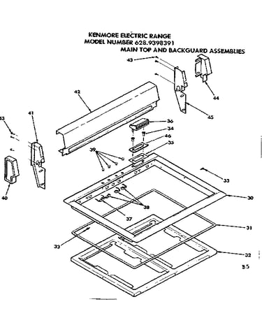 Main top and backguard assemblies