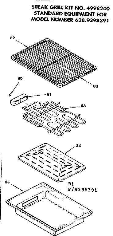 Steak grill kit no. 4998240