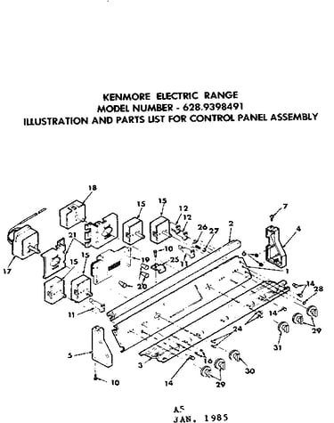 Control panel assembly