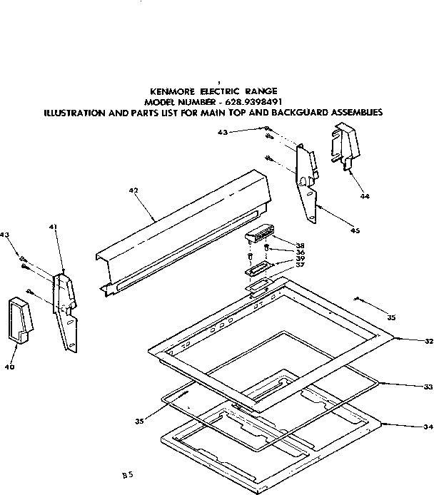 MAIN TOP AND BACKGUARD ASSEMBLIES