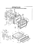 Door and latch mechanism and drawer assemblies