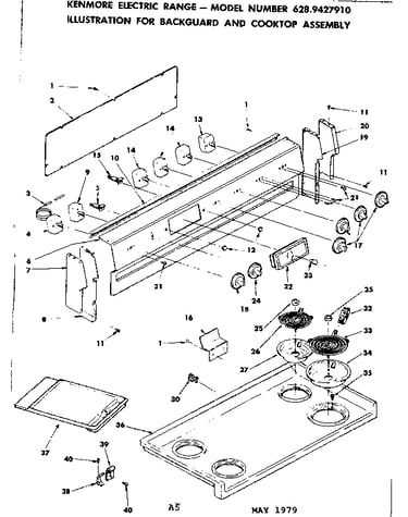 Backguard and cooktop assembly