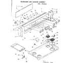 Kenmore 6289428211 backguard and cooktop assembly diagram